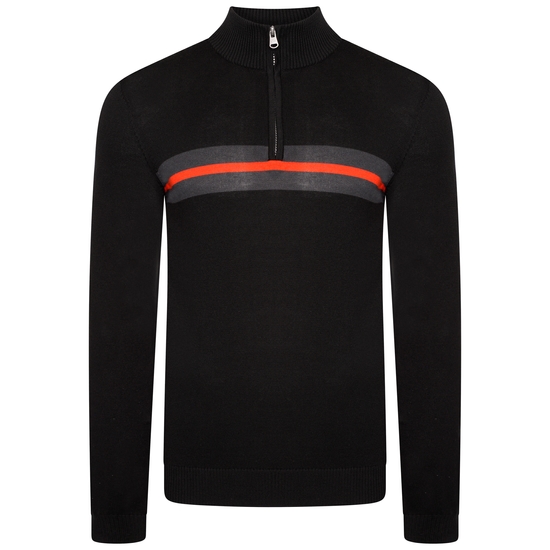 Herren Unite Us Strick-Sweatshirt mit halblangem Reißverschluss Schwarz