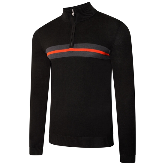 Herren Unite Us Strick-Sweatshirt mit halblangem Reißverschluss Schwarz