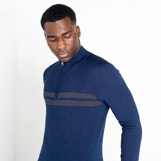 Men's Unite Us Half Zip Knit Sweater Nightfall Navy