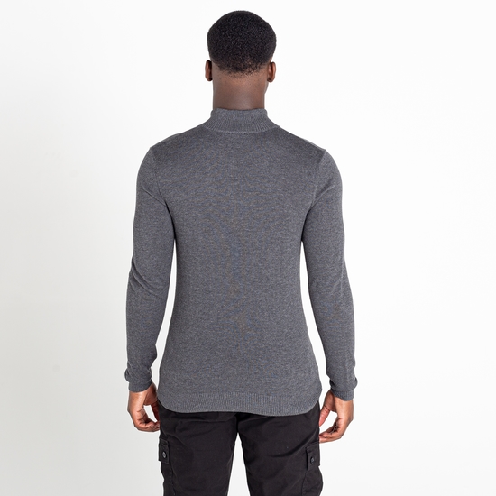 Men's Unite Us Half Zip Knit Sweater Charcoal Grey Black