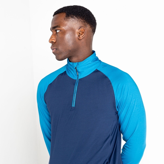 Sous-couche stretch zippée Homme Fuser Bleu