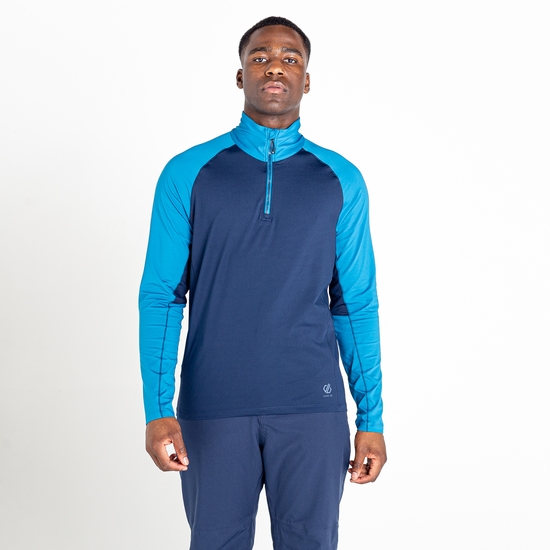 Sous-couche stretch zippée Homme Fuser Bleu