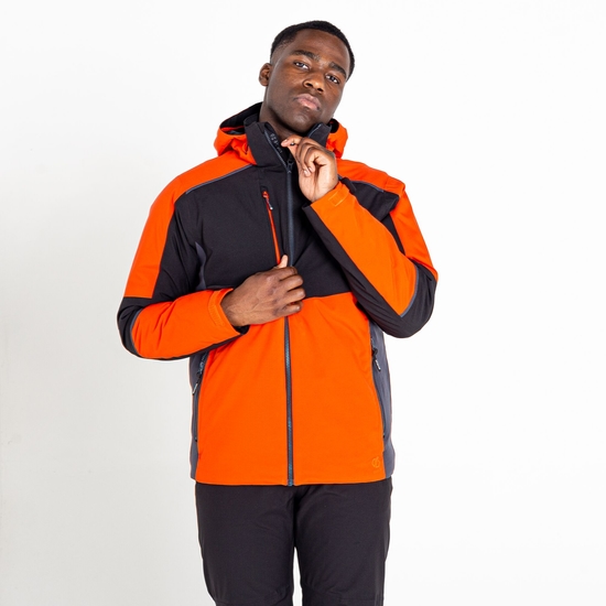Men's Emulate Ski Jacket Amber Glow Black