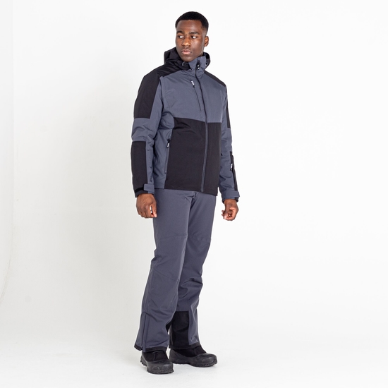 Men's Emulate Ski Jacket Black Ebony Grey