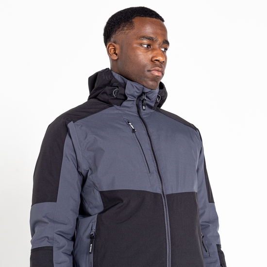 Men's Emulate Ski Jacket Black Ebony Grey