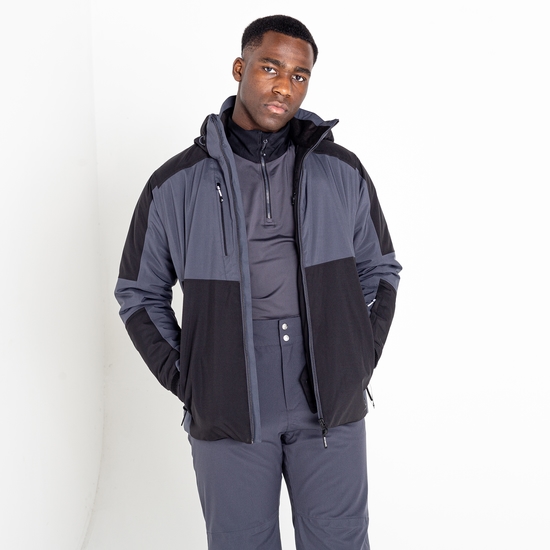 Men's Emulate Ski Jacket Black Ebony Grey