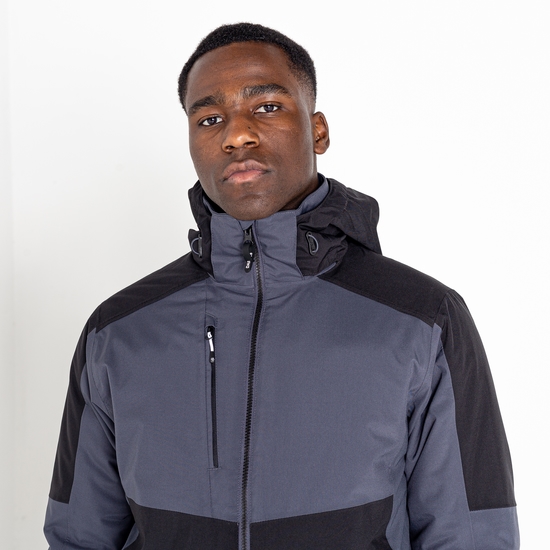 Men's Emulate Ski Jacket Black Ebony Grey