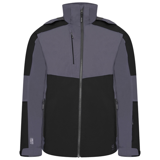 Men's Emulate Ski Jacket Black Ebony Grey