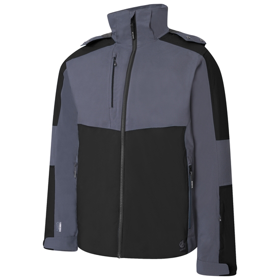 Men's Emulate Ski Jacket Black Ebony Grey