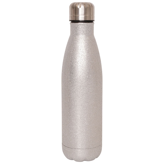 Metal Glitter Drinks Bottle  Silver
