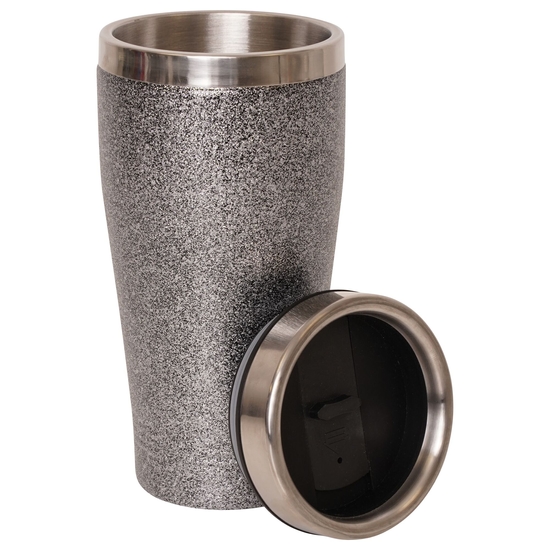 Isolierter Metall-Glitzerbecher Schwarz