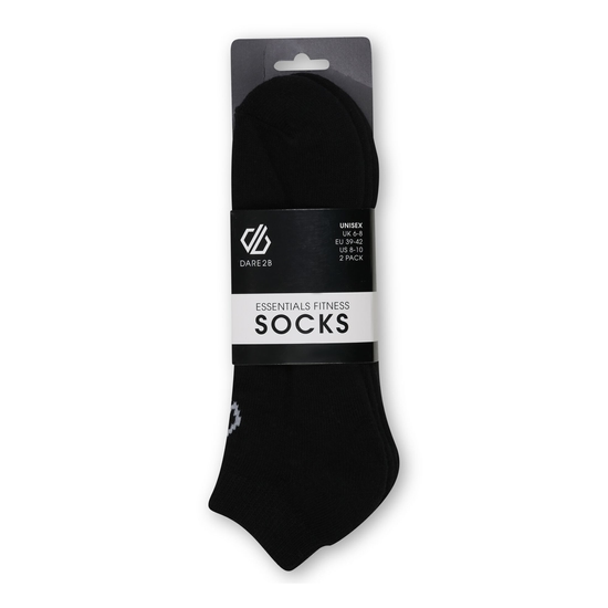 Adult's Essentials No Show Socks 2 Pack Black