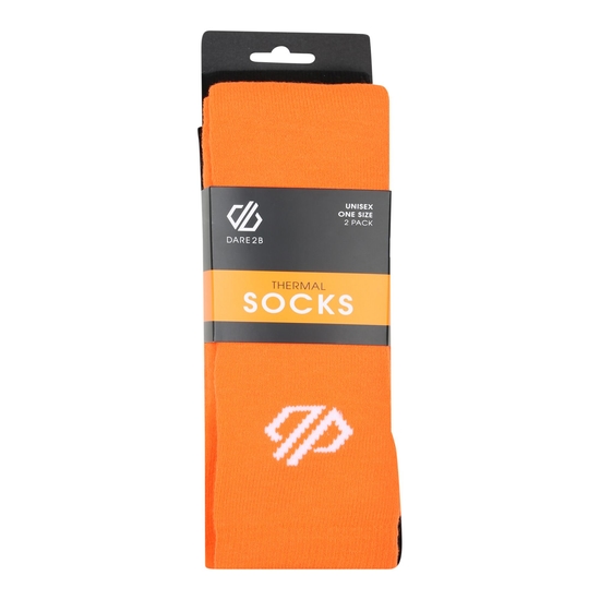 Adult's Thermal Socks 2 Pack Puffins Orange Black 
