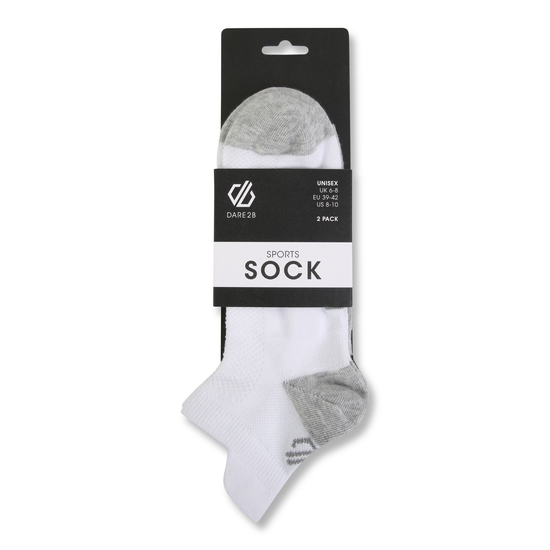 Adult's Accelerate Socks 2 Pack White & Ash Grey