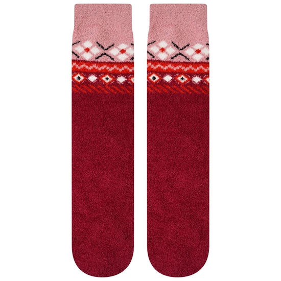 Chaussette pelucheuse Adulte FESTIVITY Rouge