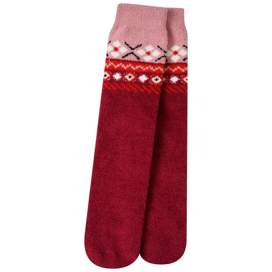 Chaussette pelucheuse Adulte FESTIVITY Rouge