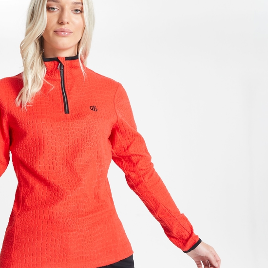 Polaire Femme EXCITE avec imprimé et ouverture 1/2 zip Rouge