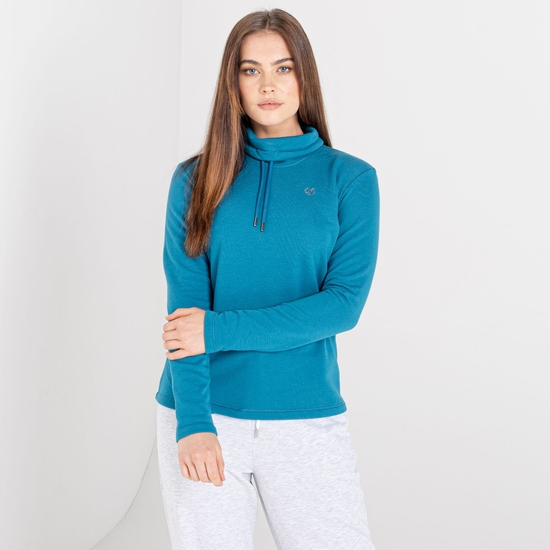 Swoop Sweatshirt zum Drüberziehen mit lässigem Kragen für Damen Blau