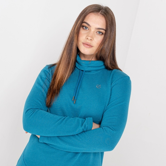 Swoop Sweatshirt zum Drüberziehen mit lässigem Kragen für Damen Blau