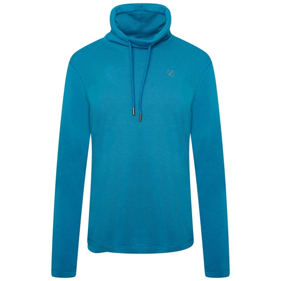 Swoop Sweatshirt zum Drüberziehen mit lässigem Kragen für Damen Blau