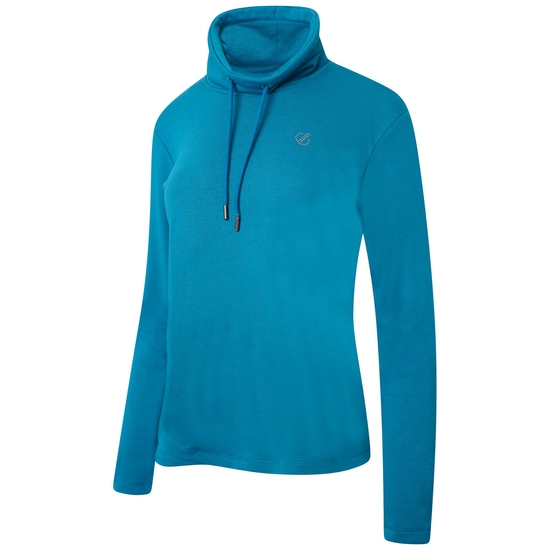 Swoop Sweatshirt zum Drüberziehen mit lässigem Kragen für Damen Blau