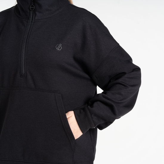 Damen Recoup II Sweatshirt mit halblangem Reißverschluss Schwarz