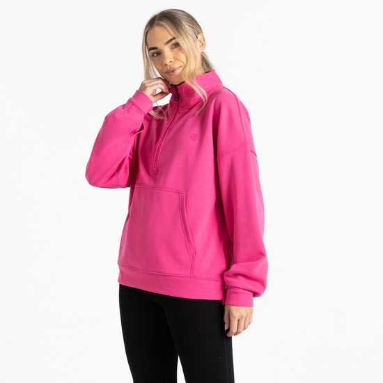 Sweat-shirt demi-zip Femme RECOUP II Rose