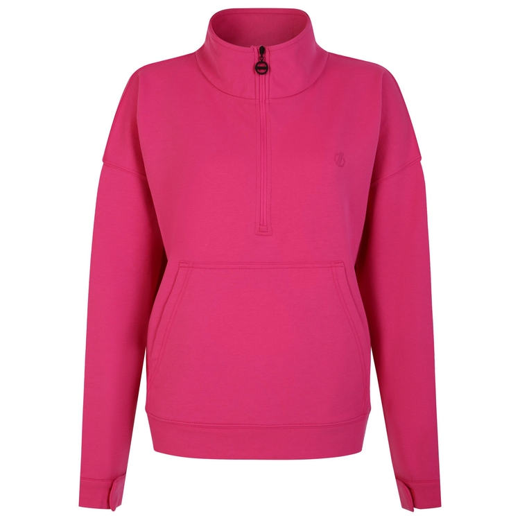 MYMORE Women's Casual Long Sleeve Half Zip Sweatshirt - Mama Leopard Print, Loose Fit, Pink, X-Large