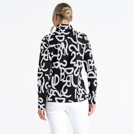 Women's Glades Sweater  Black White Graffiti Print