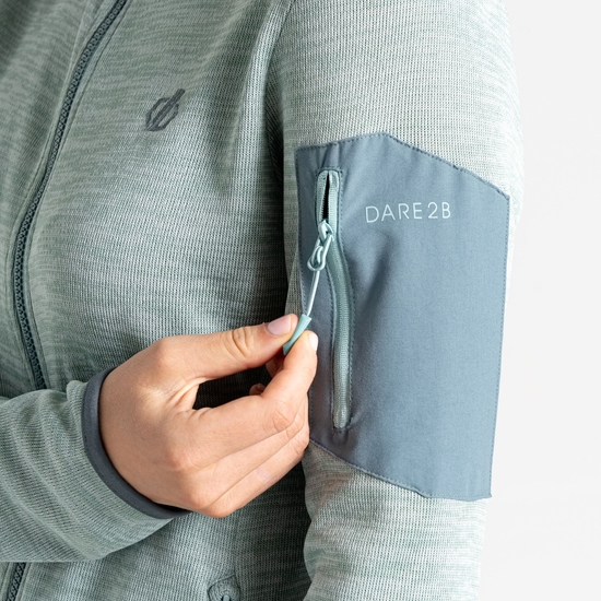 Women's Torrek Mountain Zip Through Fleece Aquifer & Peach Bloom 