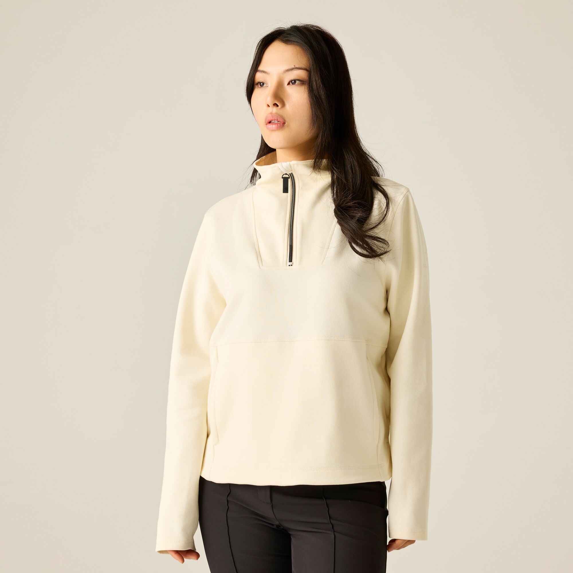 Dare 2B Women's White Wander 1/4 Zip Sweater, Cotton, Cotton Size: 8