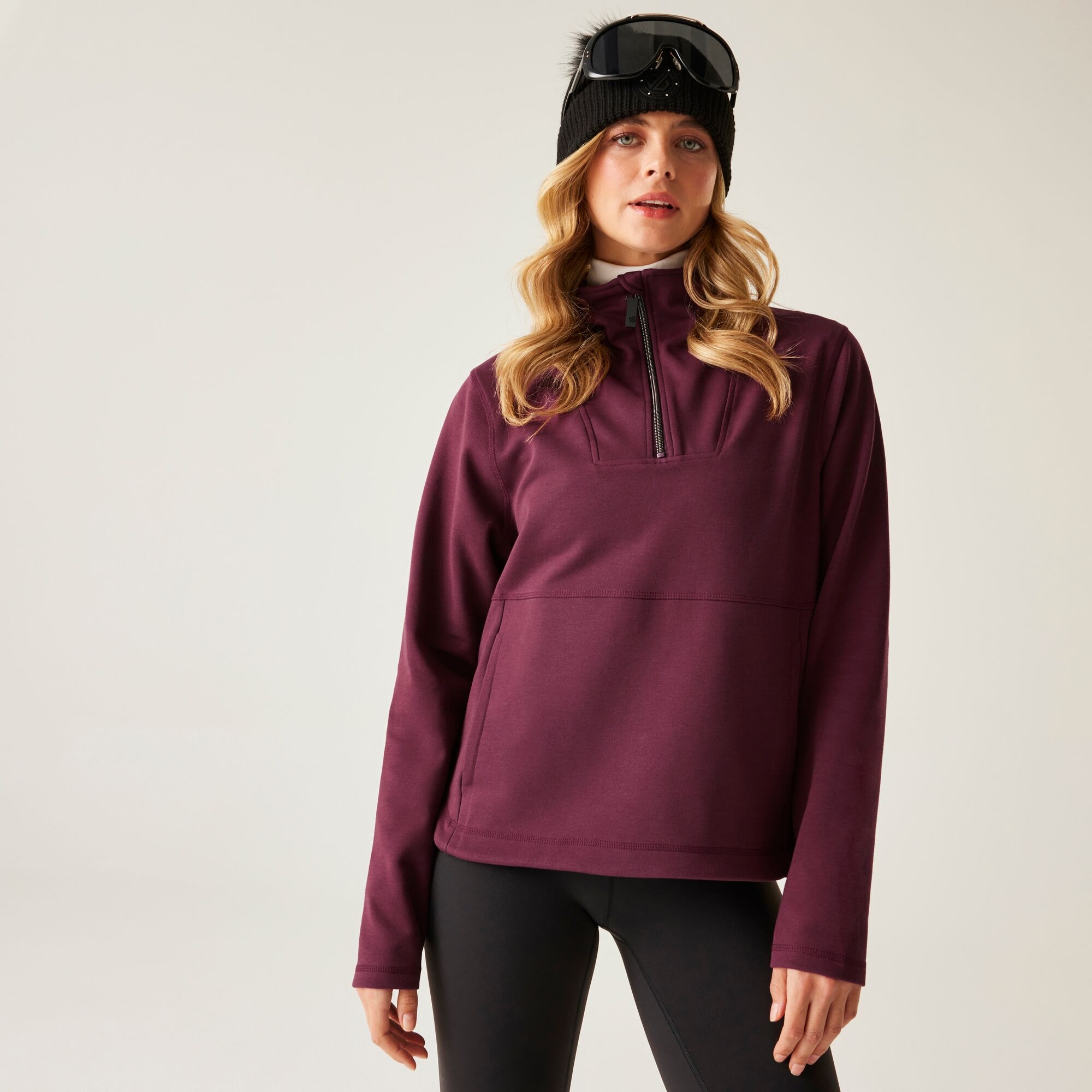 Dare 2B Women's Purple Wander 1/4 Zip Sweater, Cotton, Cotton Size: 14