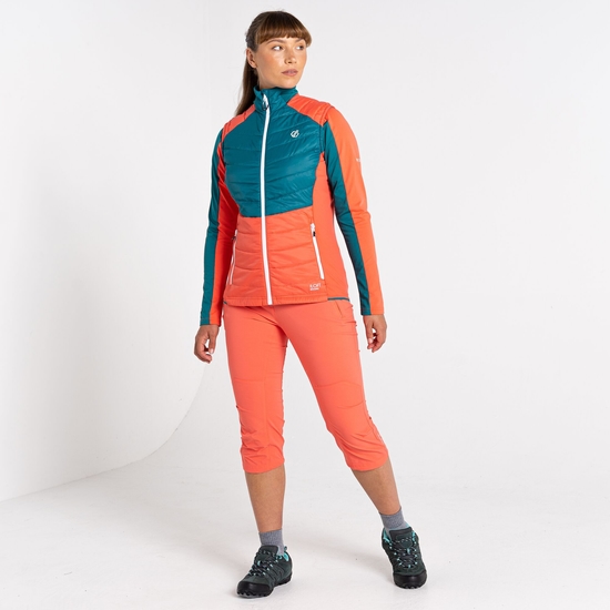 Women's Culmination Wool Padded Vest Fortune Green Neon Peach