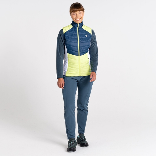 Damen Culmination Woll-Steppweste Grün Blau