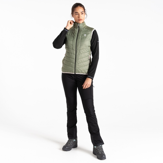 Women's Liven Baffled Gilet Olivine Green