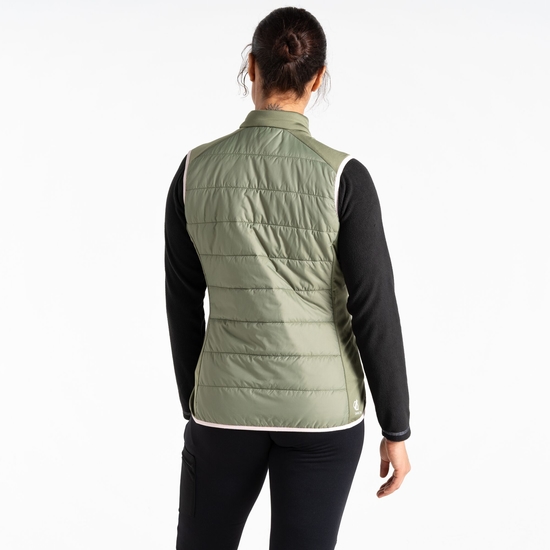 Women's Liven Baffled Gilet Olivine Green