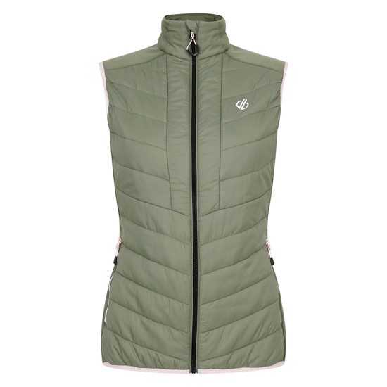 Women's Liven Baffled Gilet Olivine Green