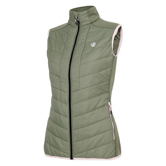 Women's Liven Baffled Gilet Olivine Green