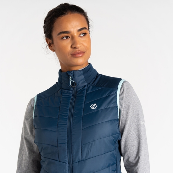 Women's Liven Baffled Gilet Moonlight Denim
