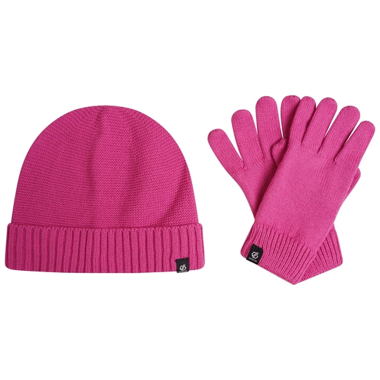 Women's Necessity Hat & Gloves Set  Raspberry Rose