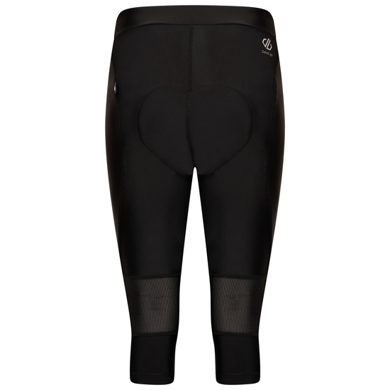 Damen Worldly Gel-Capri-Fahrradleggings Schwarz