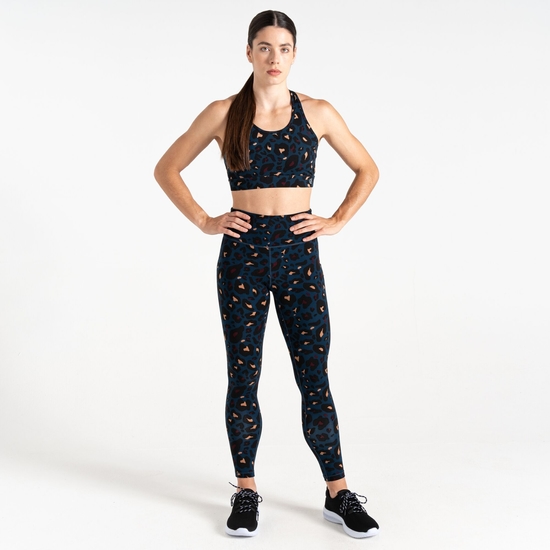Women's Influential Gym Leggings Moonlight Denim Animal Print