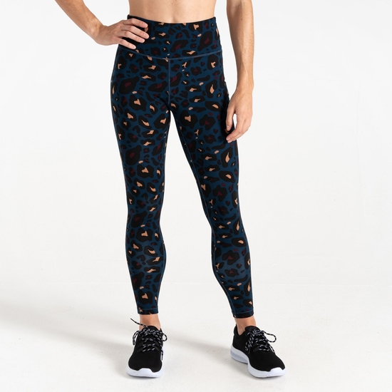 Women's Influential Gym Leggings Moonlight Denim Animal Print