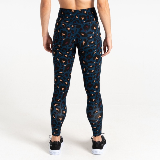 Women's Influential Gym Leggings Moonlight Denim Animal Print