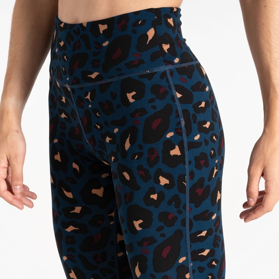 Women's Influential Gym Leggings Moonlight Denim Animal Print