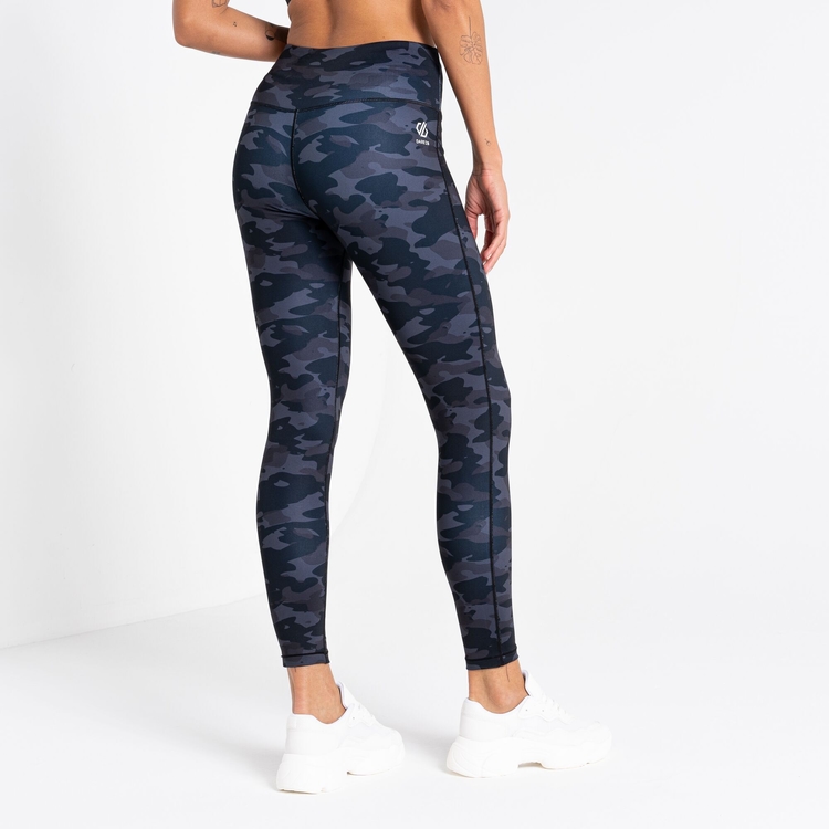 Women s Influential Gym Leggings Black Camo Print Dare2B ROW