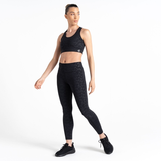 Women's Influential Gym Leggings Black Chevron Print