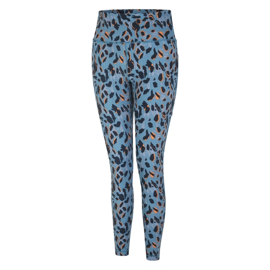 Women's Influential Gym Leggings Niagara Blue Animal Print