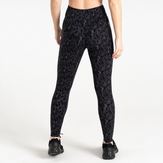 Women's Influential Gym Leggings Black Dash Print