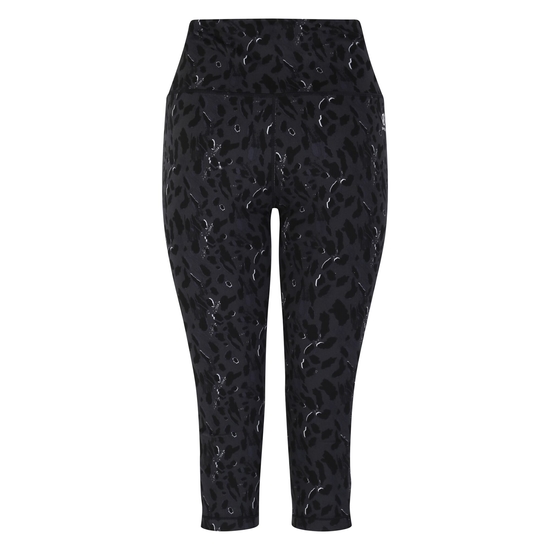 Women's Influential 3/4 Gym Leggings Black Dash Print